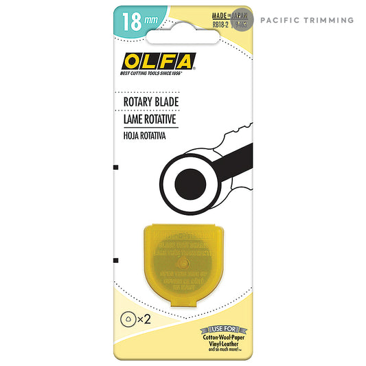 Olfa 18mm Stainless Steel Rotary Cutter Blade 2 Pack