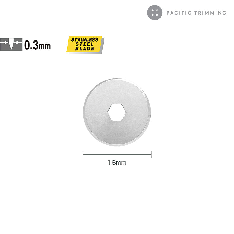 Olfa 18mm Stainless Steel Rotary Cutter Blade 2 Pack