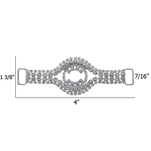 0.44 Inch Rhinestone Slider Silver