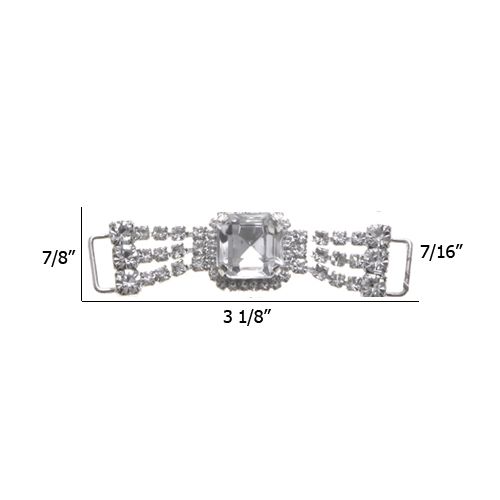 0.44 Inch Rhinestone Connector Crystal/Silver