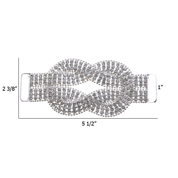 1 Inch Rhinestone Connector Crystal/Silver