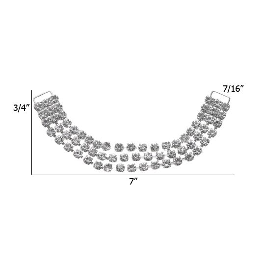 0.44 Inch Rhinestone Connector Crystal/Silver