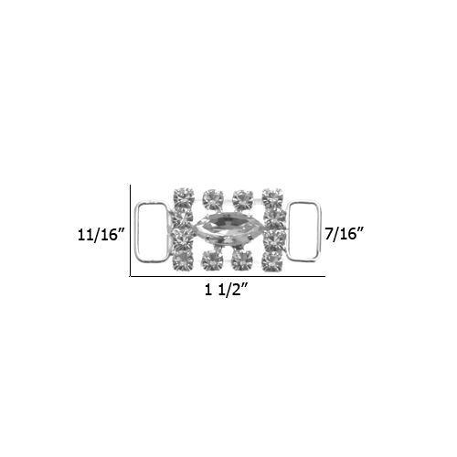 0.44 Inch Navette Rhinestone Connector