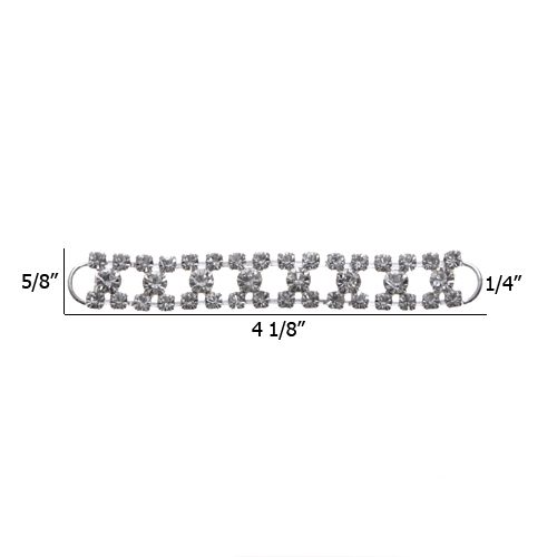 0.25 Inch Rhinestone Connector Crystal/Silver