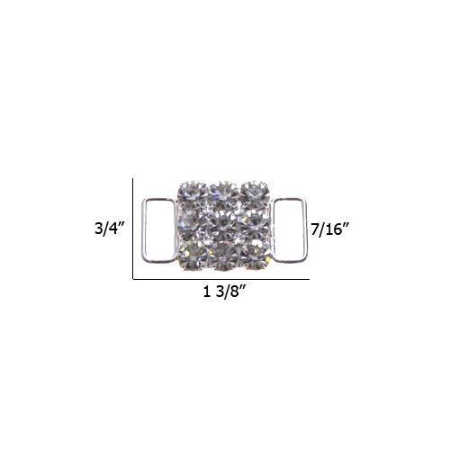 0.44 Inch Rhinestone Connector Crystal/Silver