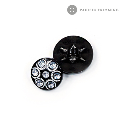 Round Acrylic Glass Rhinestone Button BU190780