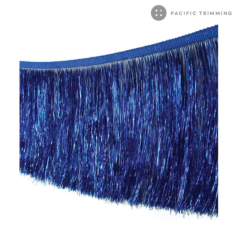 4", 8" Metallic Fringe Trim Multiple Colors