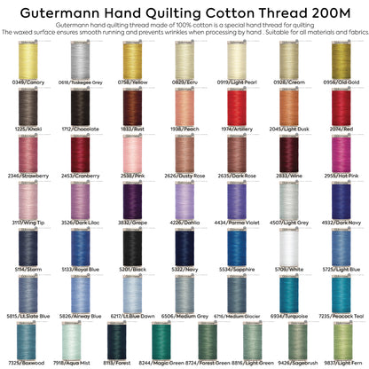 Gutermann Hand Quilting Thread 200M Multiple Colors