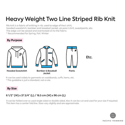 Heavy Weight Two Line Striped Rib Knit Description