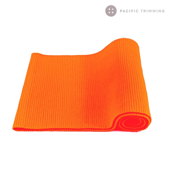 Heavy Weight Solid Rib Knit Neon Orange