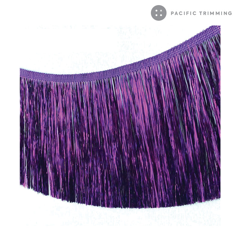 4", 8" Metallic Fringe Trim Multiple Colors