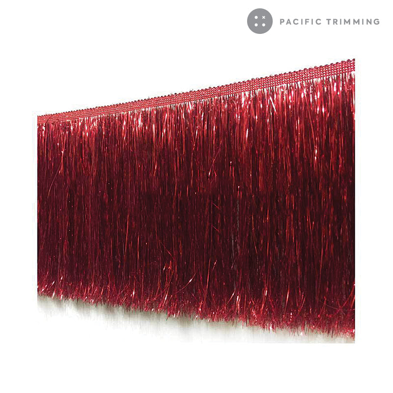 4", 8" Metallic Fringe Trim Multiple Colors