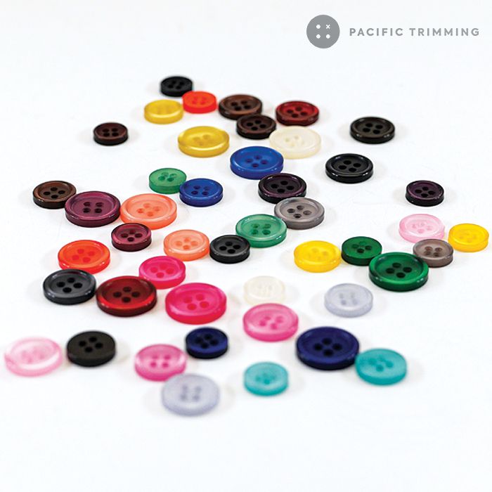 Color Round Rim Polyester 4 Hole Shirt Button