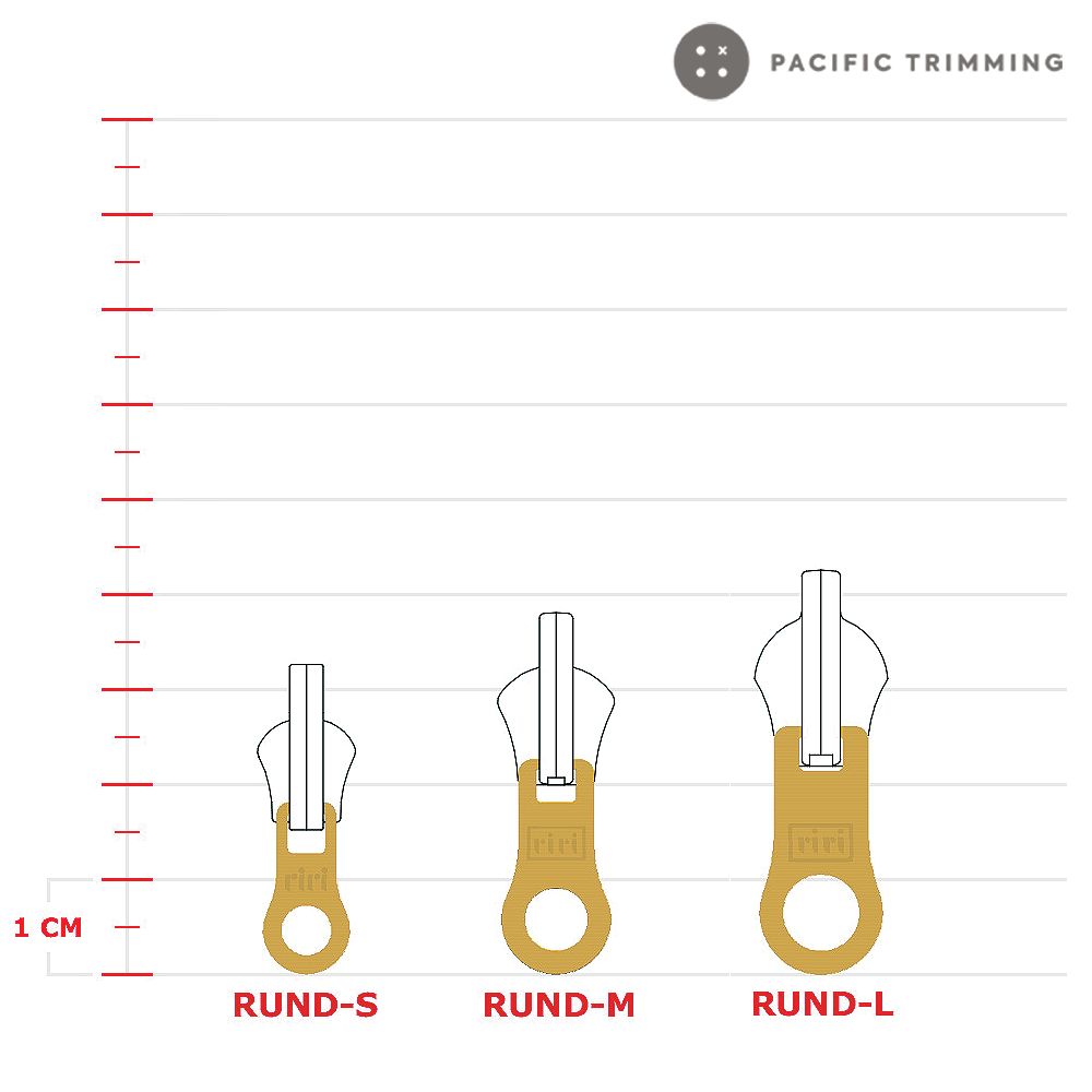 riri Rund Puller with Reversible Body Slider Size