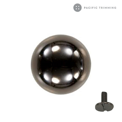 Round Dome Shape Screw Back Bag and Purse Feet Gunmetal