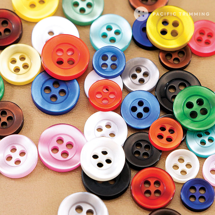 Color Standard Polyester 4 Hole Shirt Button