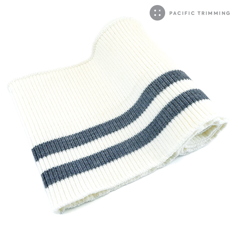 Chunky Two Line Striped Rib Knit Multiple Colors