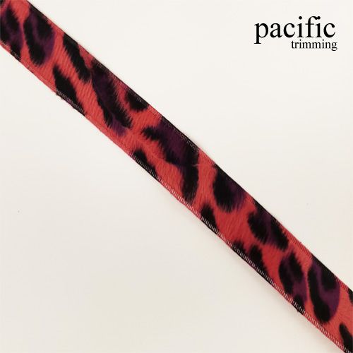 0.88 Inch Animal Printed Trim Pink/Black