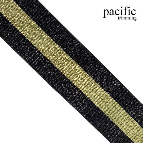 1 Inch, 1 1/2 Inch, 2 Inch Metallic Striped Patterned Elastic