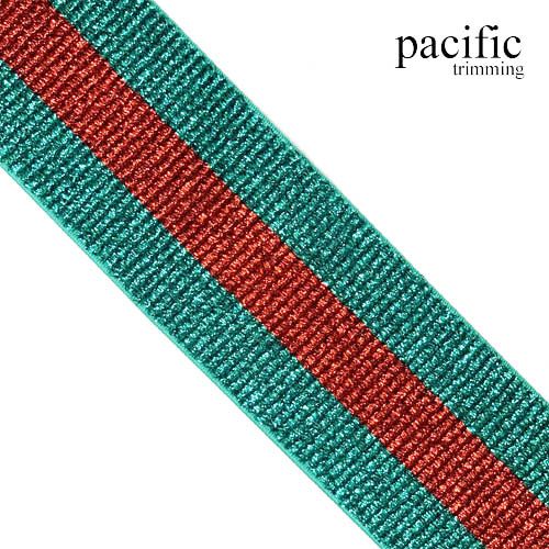 1 Inch, 1 1/2 Inch, 2 Inch Metallic Striped Patterned Elastic