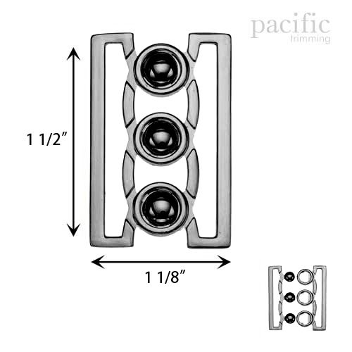 Front Buckle Closure Gunmetal Multiple Sizes