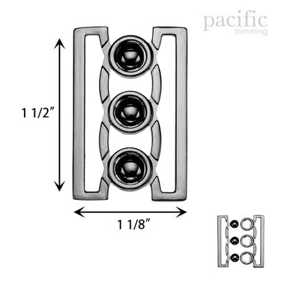 Front Buckle Closure Gunmetal Multiple Sizes