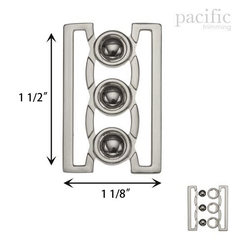 Front Buckle Closure Silver Multiple Sizes