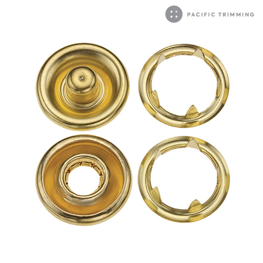 Premium Quality Standard Open Ring Prong Snap Fastener Gold