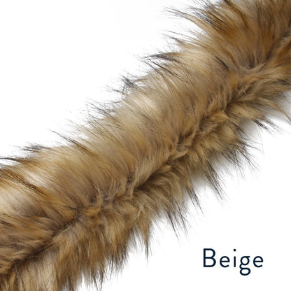 4 Inch Faux Fur Trim Beige