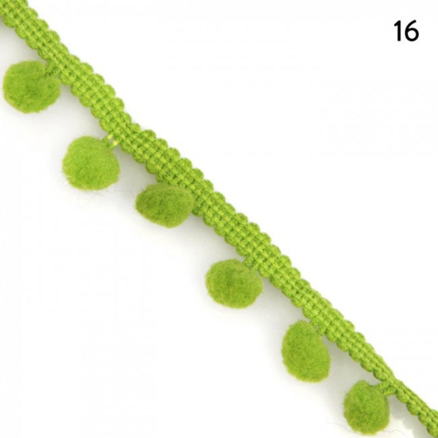 0.63 Inch Pom Pom Fringe Green