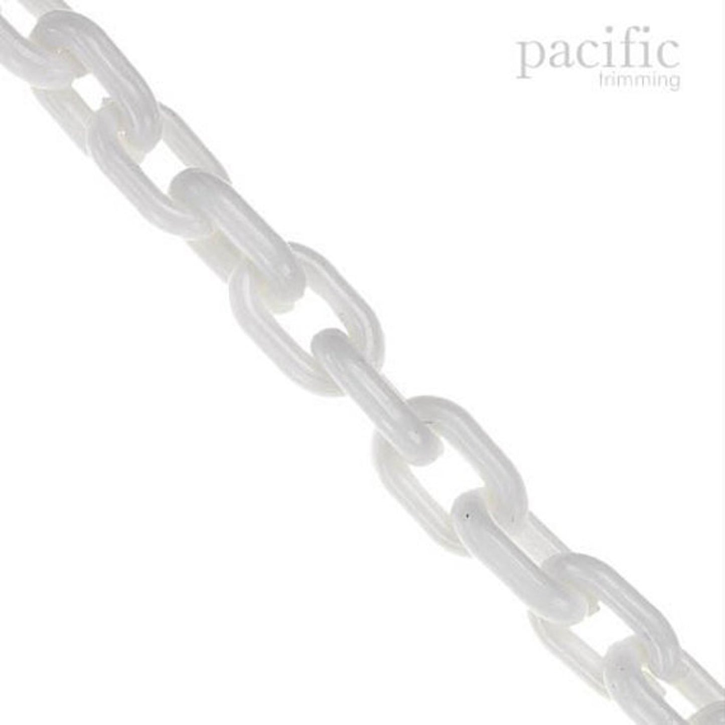 Acrylic Flat Round Chain White