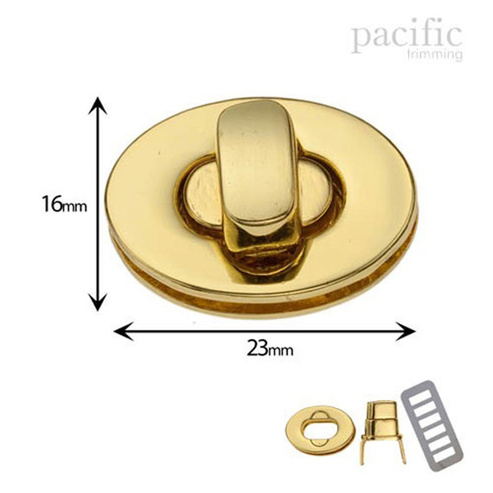 23mm Purse Twist Turn Lock Gold