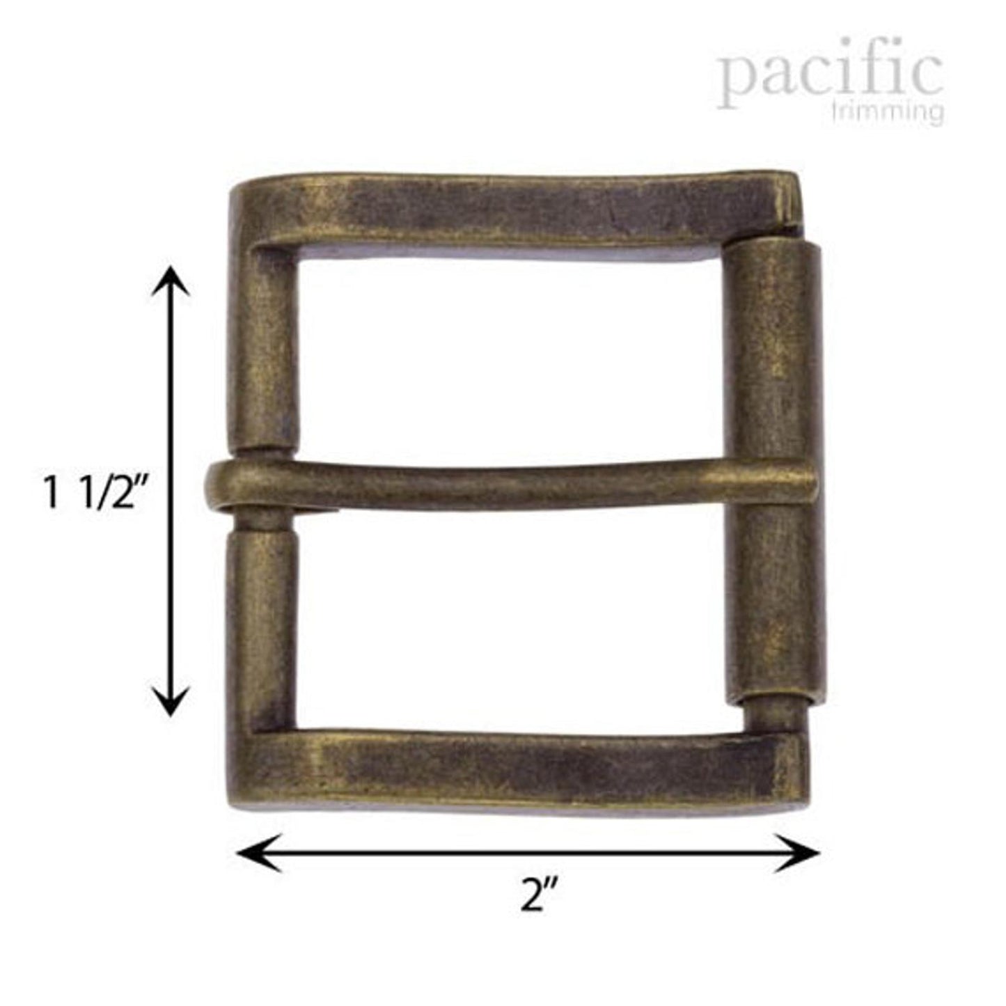 1.5 Inch Metal Roller Buckle Antique Brass