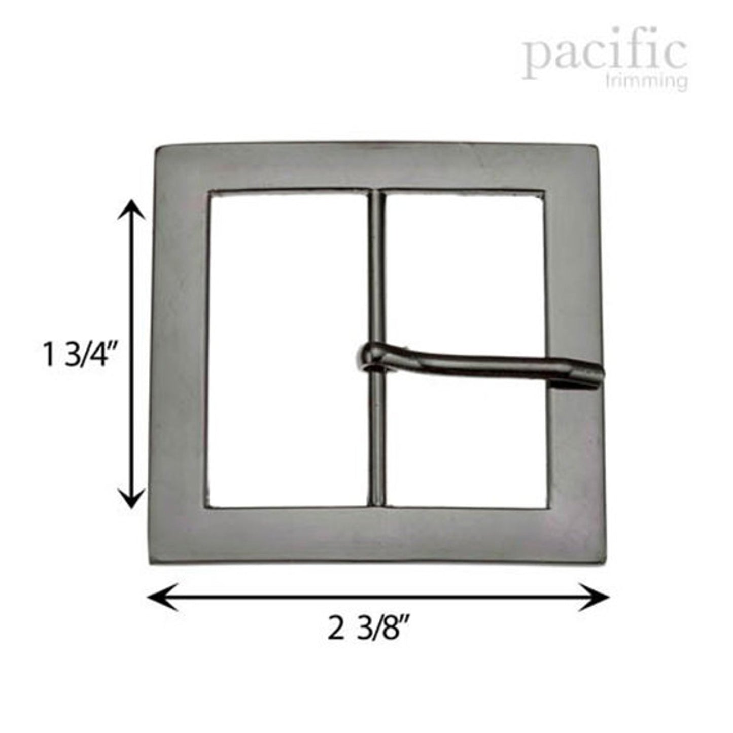 1.75 Inch Square Metal Buckle Gunmetal