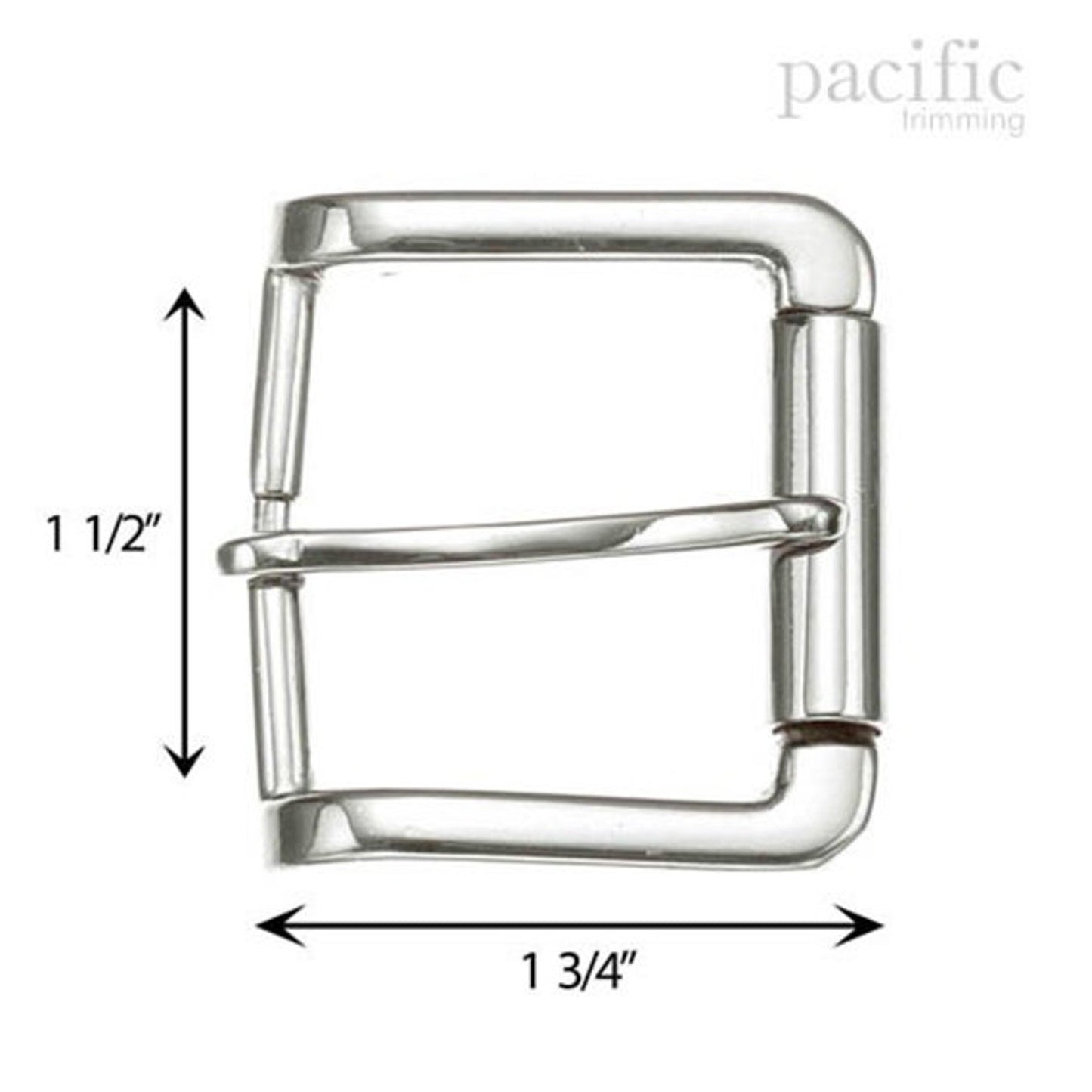 1.5 Inch Metal Roller Buckle Silver