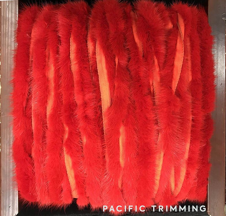 1 Inch Soft Mink Fur Trim Red