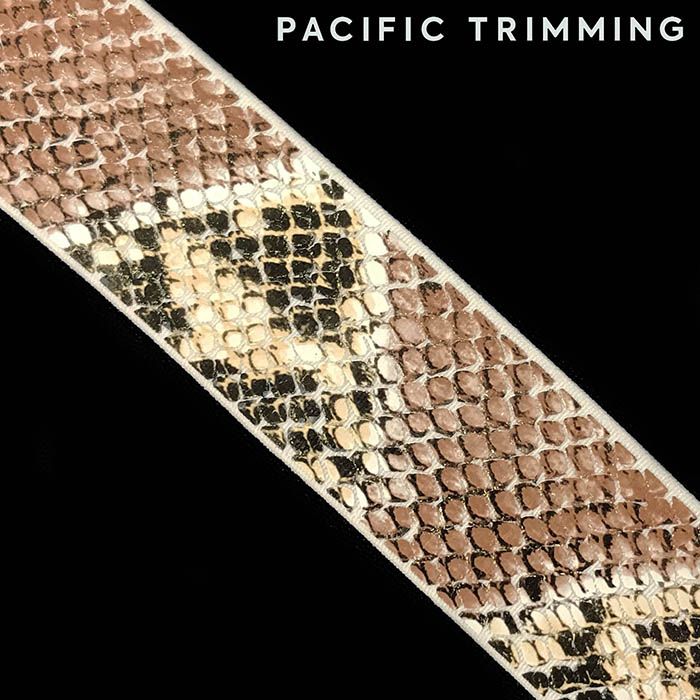 1 5/8 Inch Snake Skin Patterned Hard Band Elastic