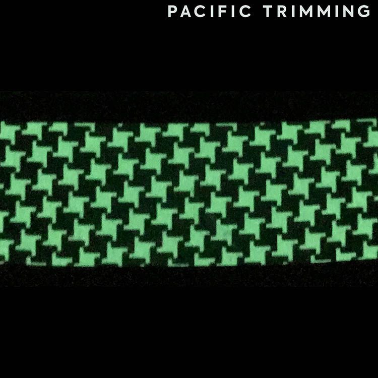 1 3/16 Inch Patterned Glow in the Dark Elastic