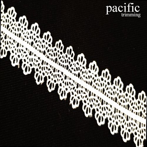 1.25 Inch Polyester Lace Trim White