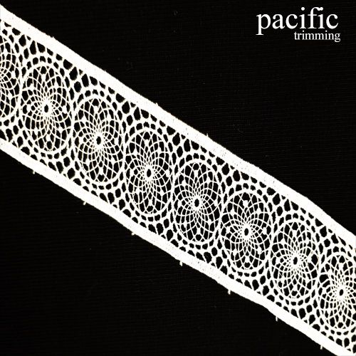 1.63 Inch Polyester Lace Trim White