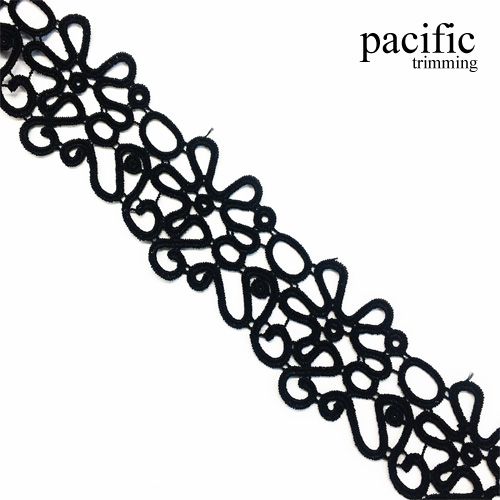 1.63 Inch Polyester Lace Trim Black