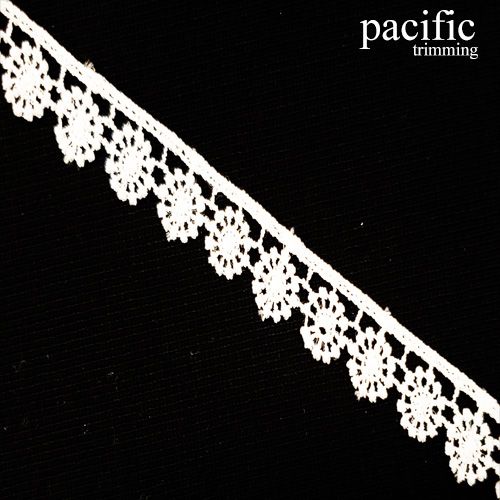 0.63 Inch White Polyester Lace Trim