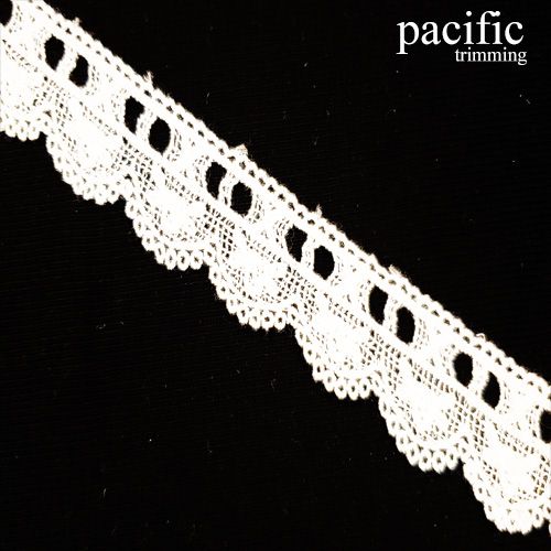 1.13 Inch White Cotton Lace Trim