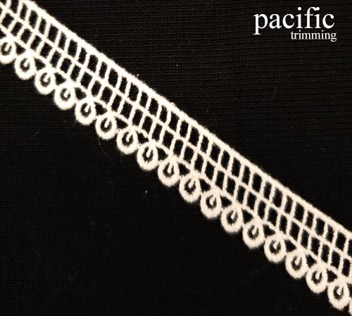 0.63 Inch White Polyester Lace Trim