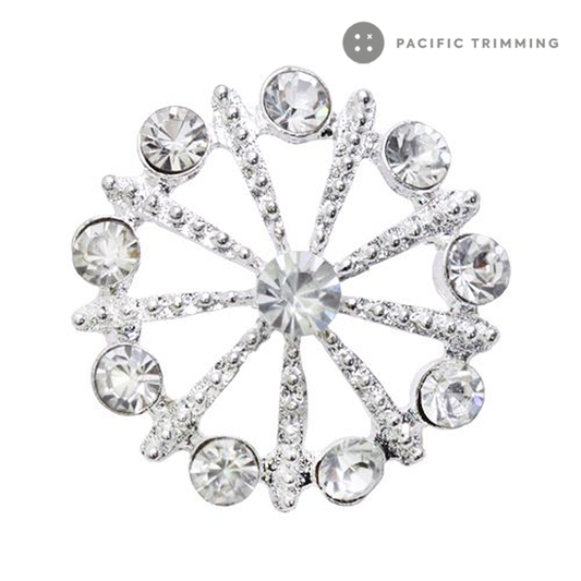 Dome Shape Crystal Rhinestone Button 120209RS