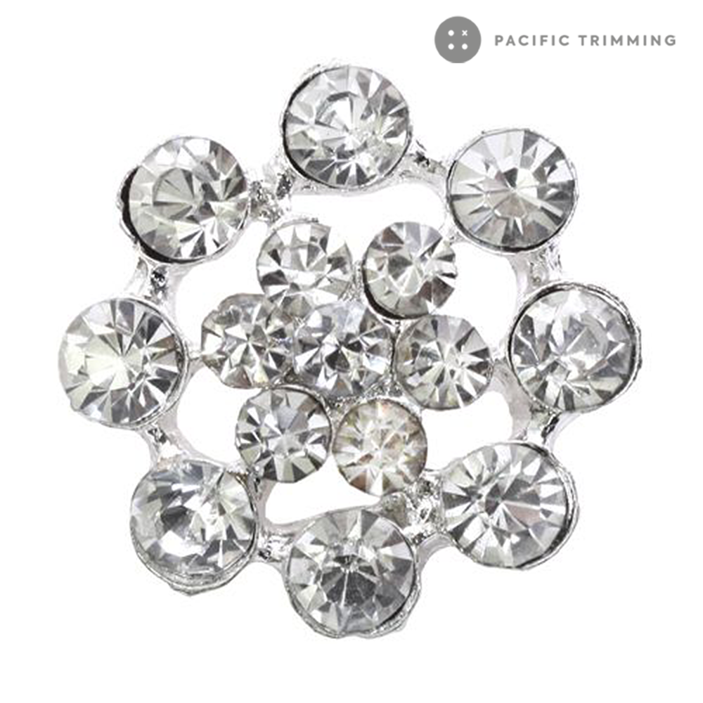 Snowflake Shape Rhinestone Button 120210RS