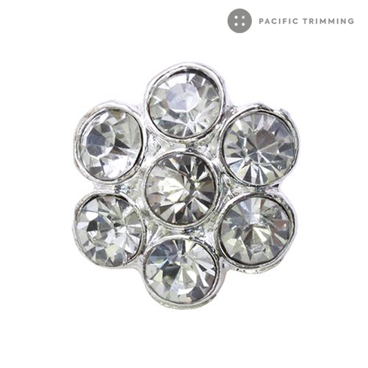 Flower Shape Rhinestone Button 120214RS