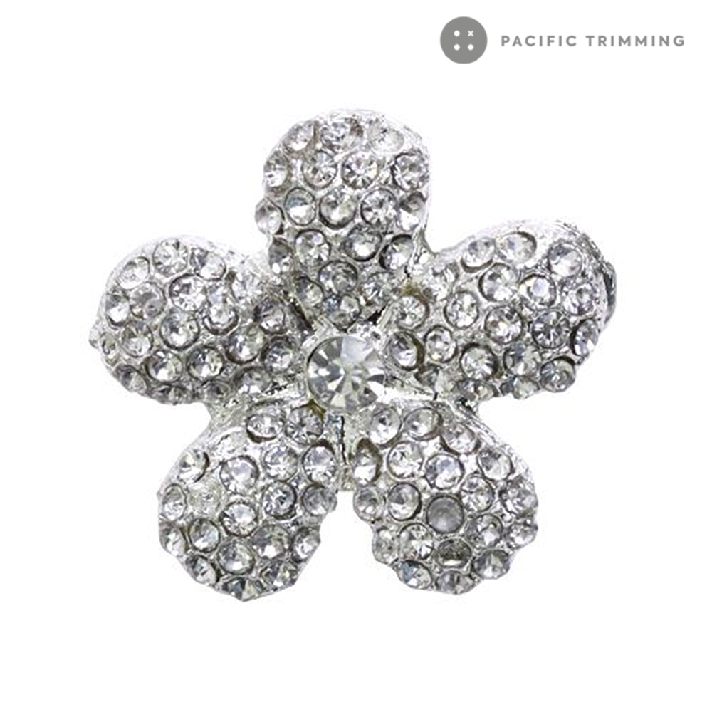 Flower Shape Rhinestone Button 120215RS