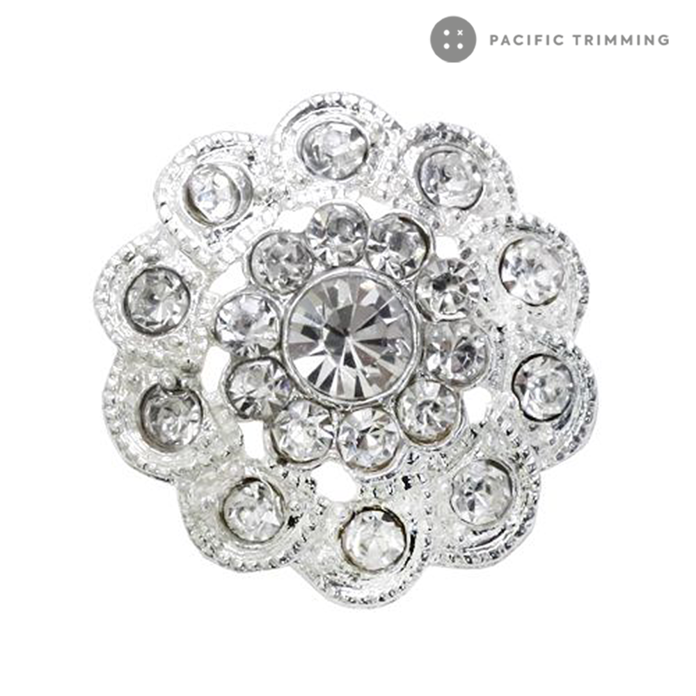 Flower Shape Rhinestone Button 120218RS