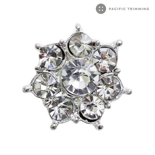 Heptagon Shape Rhinestone Button 120221RS